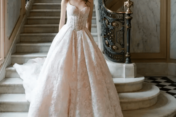 A bride in her ballgown wedding dress