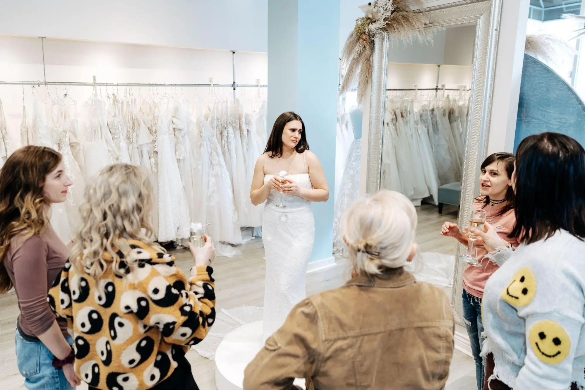 Bride in tears searching for her wedding dress at Belle Amour