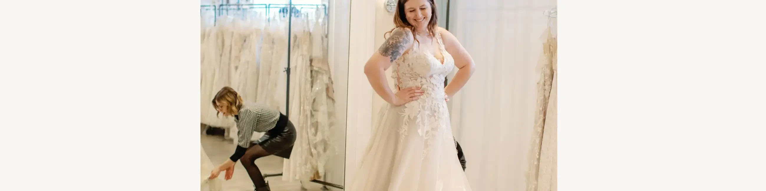 mannequin wearing a ball gown wedding dress near lansing michigan