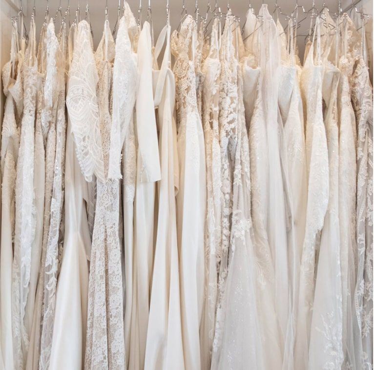 Bridal store image with dresses