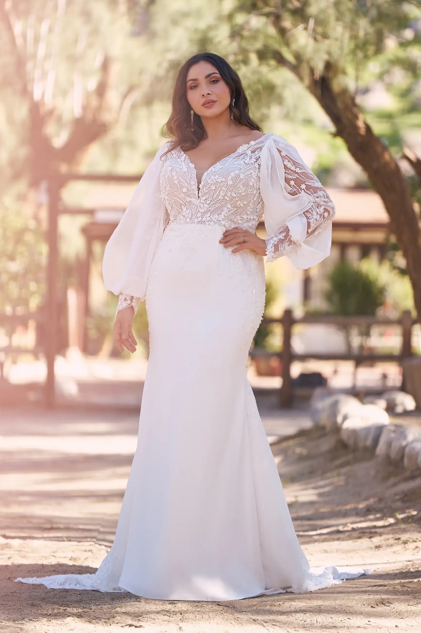 long sleeve wedding dress plus size