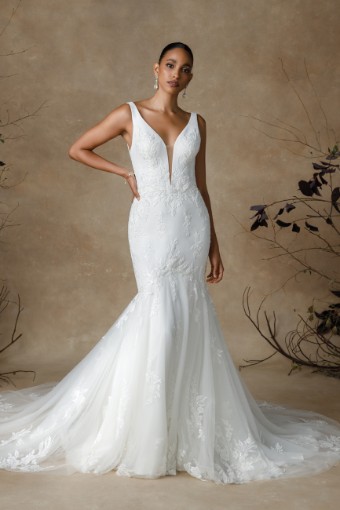 Justin Alexander Style #Gavin-Raised Neckline #1 Ivory/Ivory/Latte thumbnail
