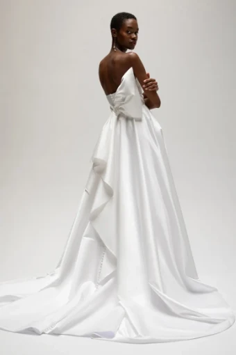 Jenny Yoo Style #Gracelyn with Bow #1 default Ivory Satin Taffeta thumbnail