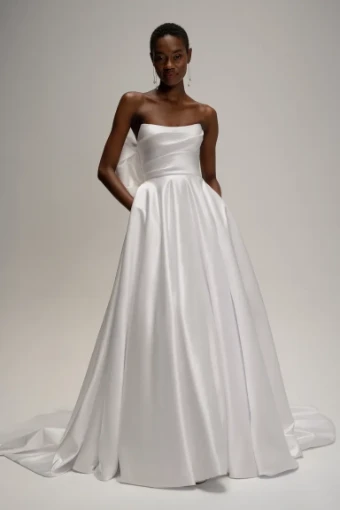 Jenny Yoo Style #Gracelyn with Bow #0 default Ivory Satin Taffeta thumbnail