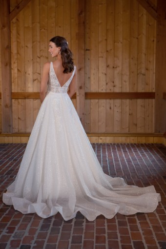 Essense of Australia  Style #D3445 #1 (IV-PL) Ivory Gown w Porcelain Tulle Plunge thumbnail