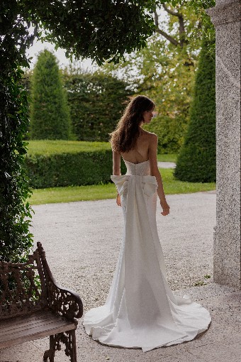 Justin Alexander 88383 dress & Bow #4 Ivory/Ivory/Latte thumbnail
