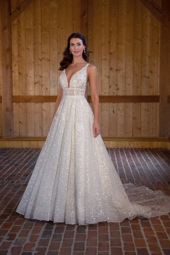 Essense of Australia  D3445 #0 default (IV-PL) Ivory Gown w Porcelain Tulle Plunge thumbnail