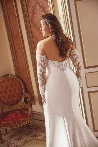 Justin Alexander Plus Size Kendall - 88447 (With Slit) #3 Ivory/Ivory/Latte thumbnail