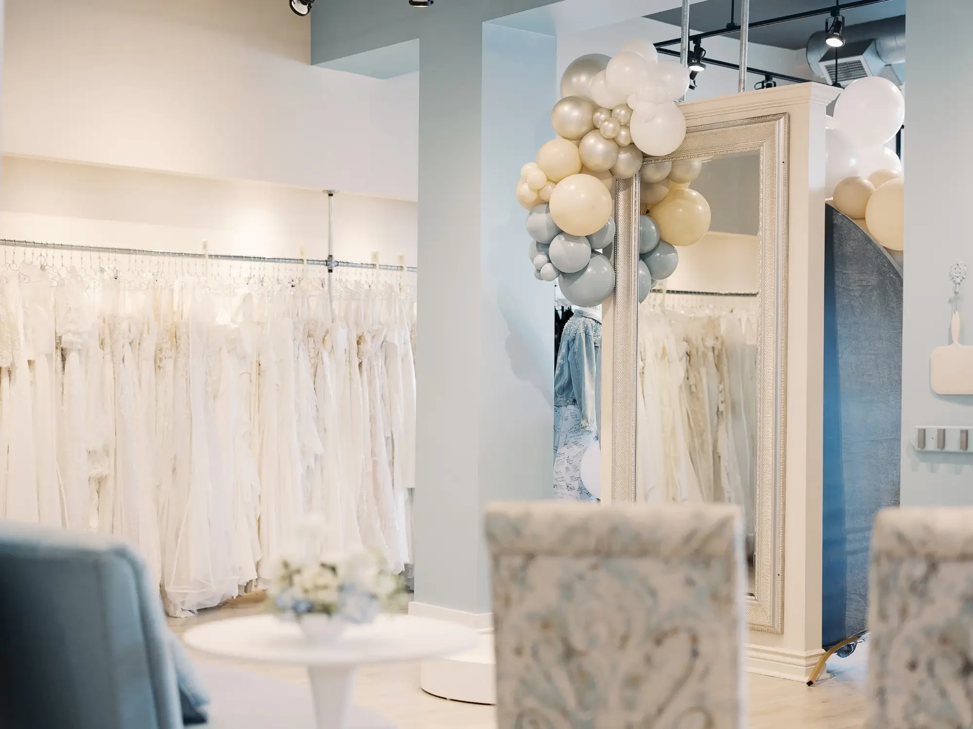 Award winning Toledo bridal shop showroom floor