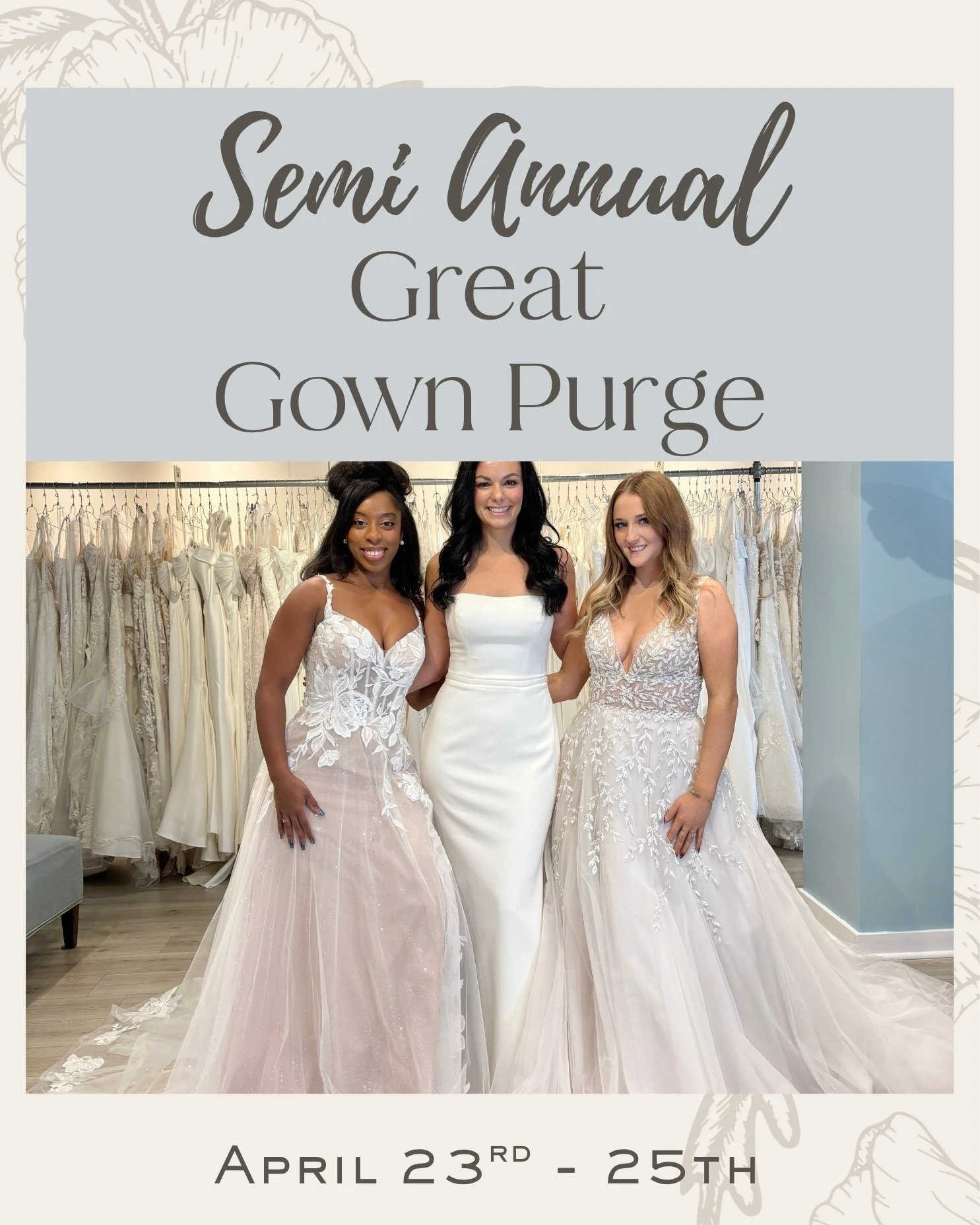 great gown purge bridal sale